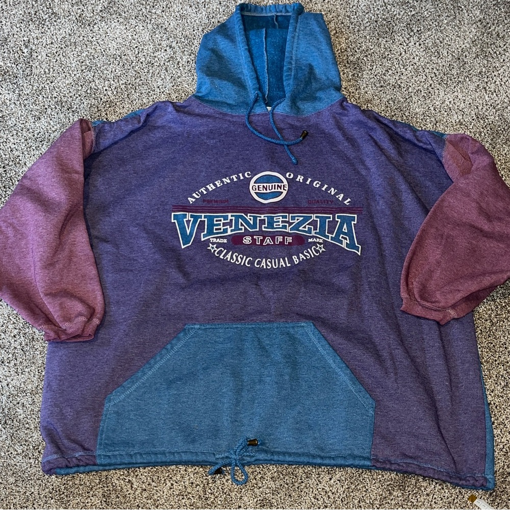 Vintage Venezia 1990s oversized baggy hoodie color block oversized xl/xxl